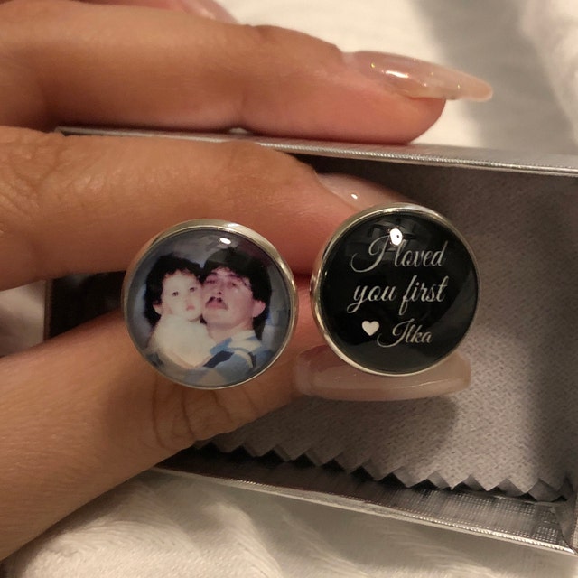 Father Of The Bride Cufflinks, Personalized Cufflinks, Wedding Cuff links, Custom Cufflinks, Photo Cufflinks