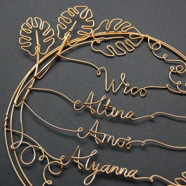 Family Wreath, Custom Name Wreath, Wire Name Art,