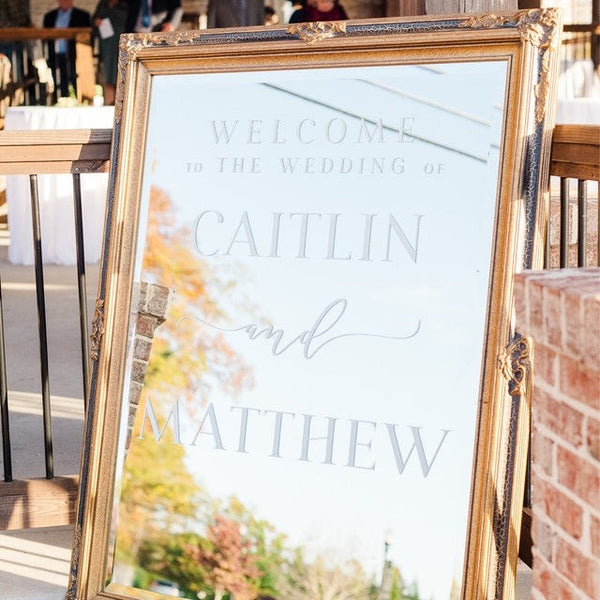 Welcome To Our Wedding Entry Sign, Custom Vinyl Decal Sticker for Mirrors, Wedding Decor