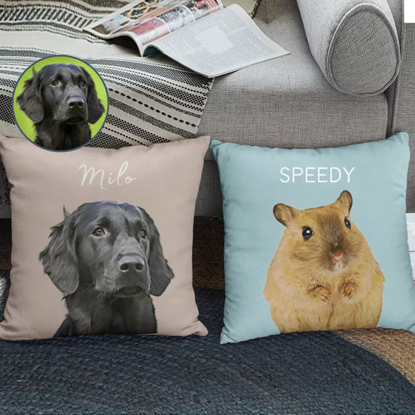 Custom Pet Pillow Using Pet Photo + Name Custom Cat Dog Pillow Personalized Cat Pillows Cases Cat Picture Pillow Pet Picture Pillow