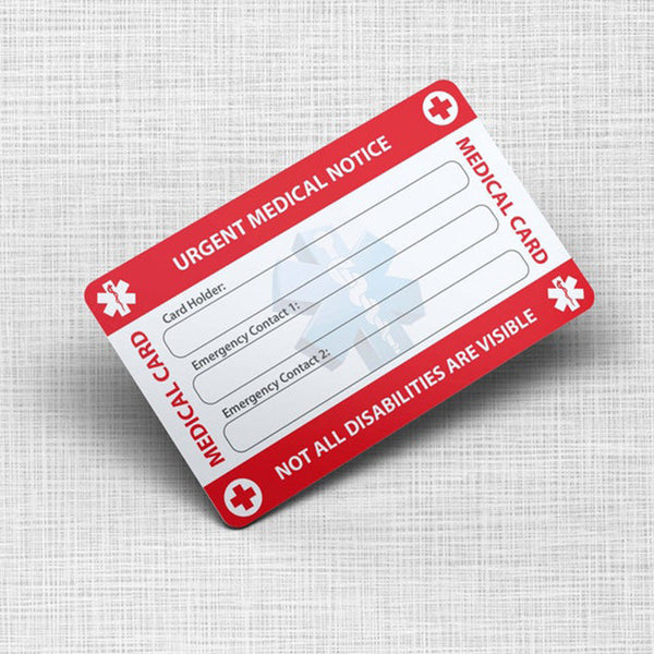 Autism Awareness Emergency Wallet Card - Medical Card - PVC Card Credit Card Size and same Material