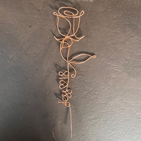 Wire Rose Gifts Personalised Rose Bookmark