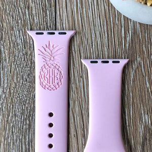 Pineapple Monogram Silicone Watch Band Compatible with Apple Watch