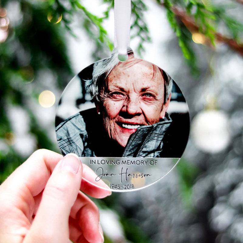 Memorial Photo Gift Christmas Ornament, In Loving Memory