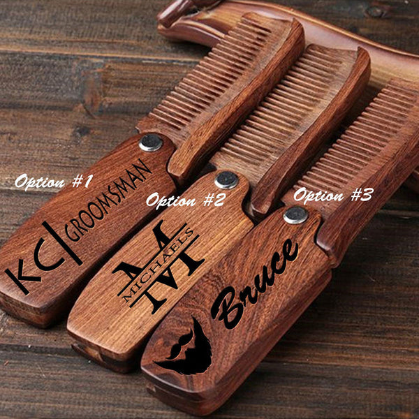 Custom Engraved Beard Comb,Groomsmen Gift Idea, Anniversary or Birthday, Mens Gift