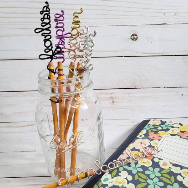 Personalized Wire Pencil Topper, Valentine's Day Gift