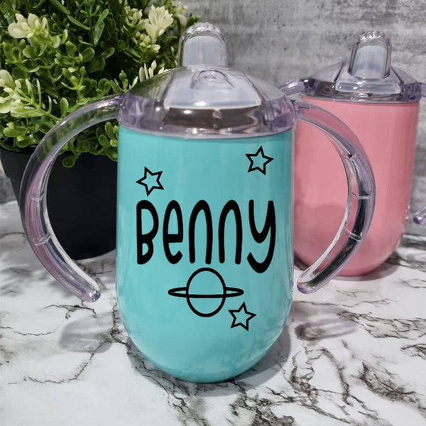 Stars And Planets Design Personalised Baby / Children's Stainless Sippy Cup