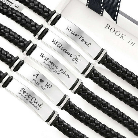 CUSTOM personalised Engraved Men Bracelet