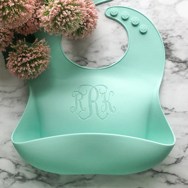 Personalized Script Name Silicone Bib - Custom Baby Bib- Toddler Bib