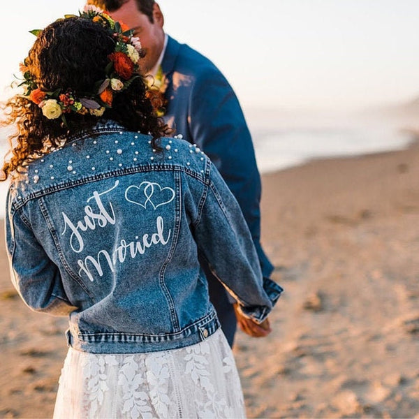 Custom Bridal Jacket, Custom Pearl Denim Jacket Future Mrs, Custom jacket, Wedding jackets, Wifey jacket, Bridal Jacket