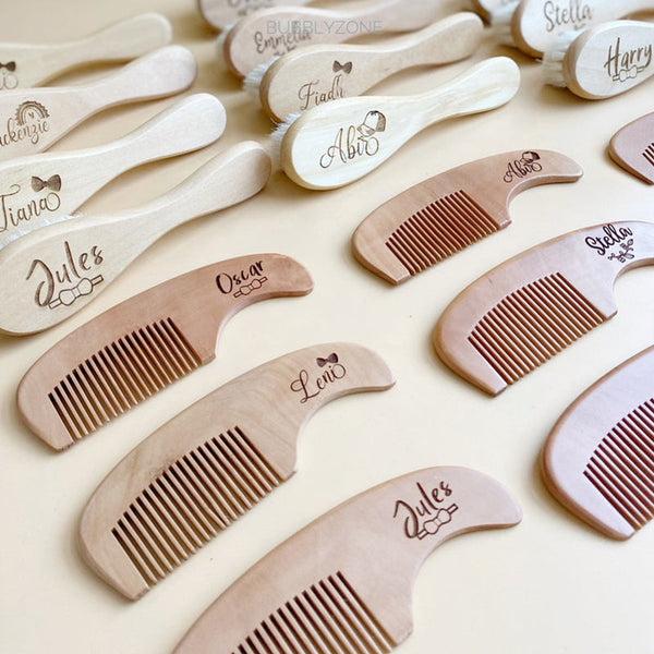 Personalised Baby Hair Brush and Comb Set/ Newborn Gifts/ Baby Keepsake/ Baby Wooden Brush