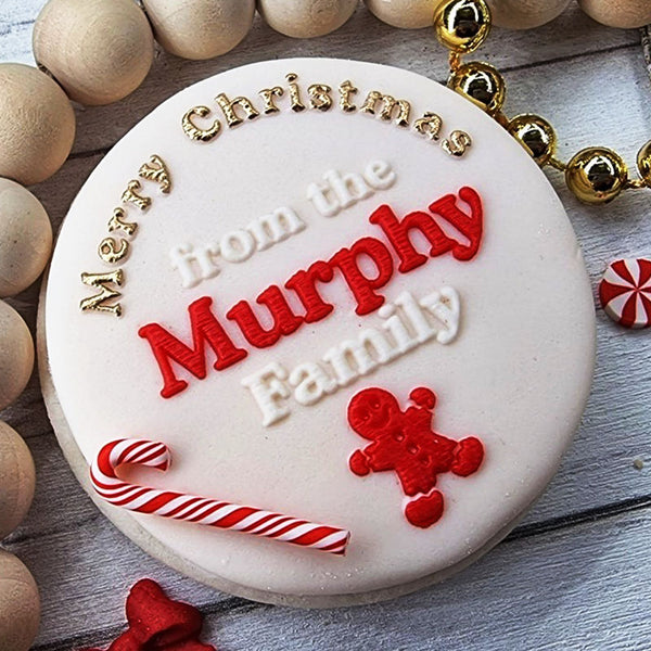 Personalized Christmas Cookie Stamp, Custom Embosser Fondant Stamp