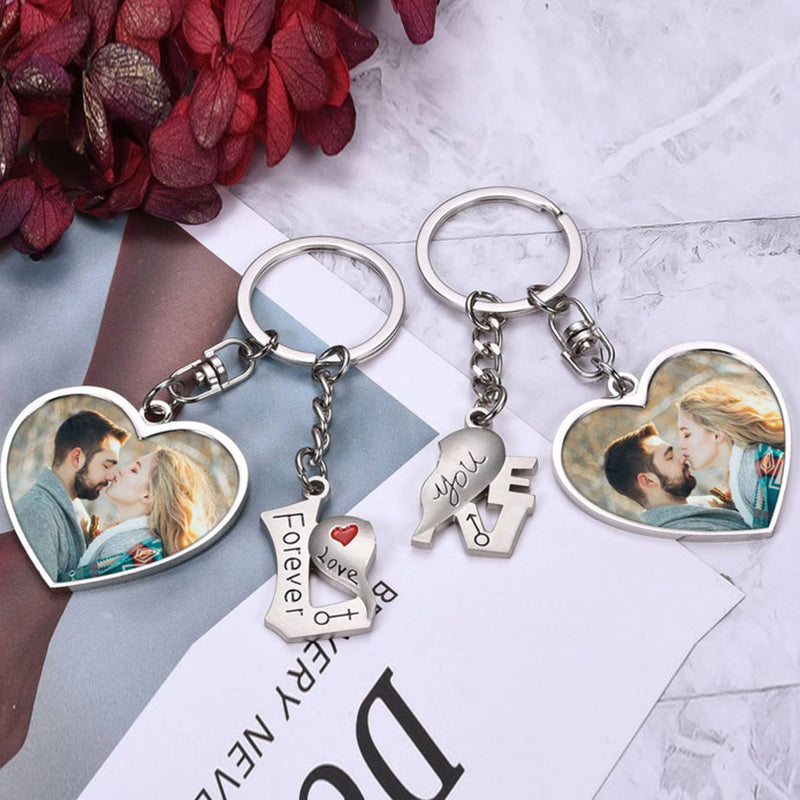 Couples Keychains Set of 2, Boyfriend Keychain, Magnetic Love Keychain, Anniversary Key Chain