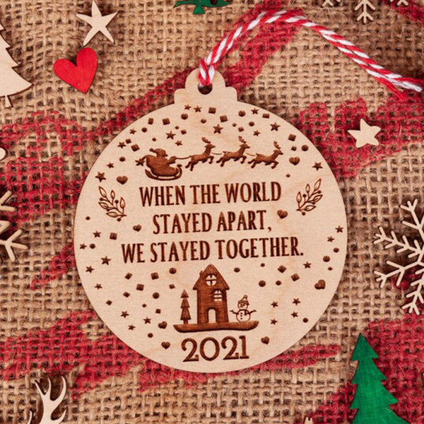 Personalised 2021 Lockdown Bauble, Christmas Tree Decoration