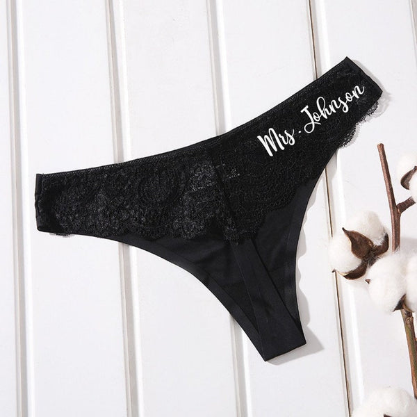 Custom Gifts for her Bride Panties - Lace Wedding Underwear Bridal Shower Gift Bachelorette Gift