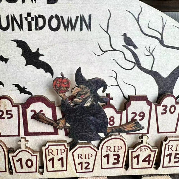 Wooden Halloween Advent Calendar  with Countdown  Reusable   Holiday Decoration Halloween Decor