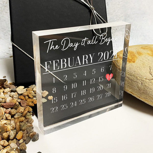 Personalised Acrylic Calendar When We First Met