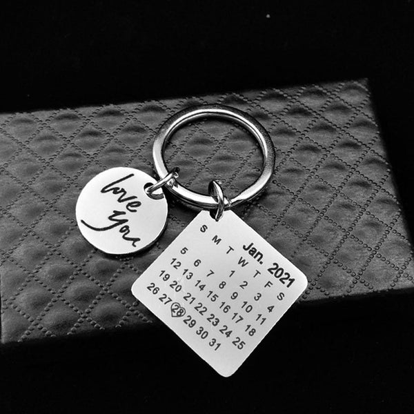 Personalized Calendar keychain,Custom Date Save Key Chain