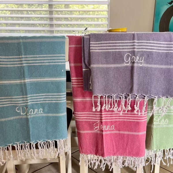 Personalized Beach Towel 70x40" MONOGRAMMED Turkish Towel Personalized Gifts