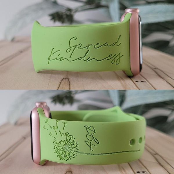 Engraved Apple Watch Band Soft Silicone Strap, Watch Band,Personalized Band