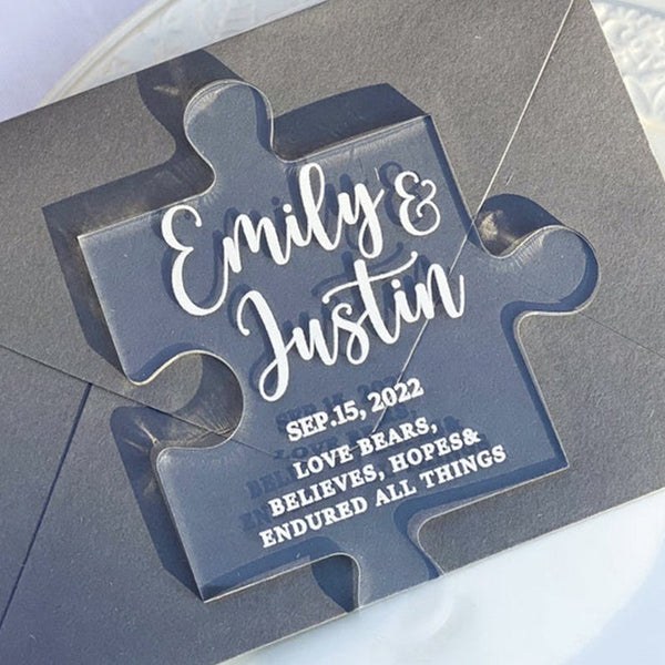 Wedding Favors Puzzle For Guests , Acrylic Wedding Favor, Wedding Thank You Cards