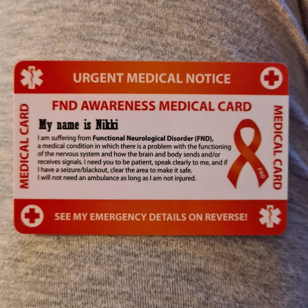 Fibromyalgia Awareness Emergency Wallet Card - I.C.E Card ID - Fibromyalgia Medical Card - PVC Card Credit Card Size and same Material