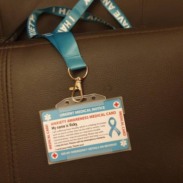 Ataxia Awareness Wallet Card Awareness ID Card with Breakaway Lanyard - Disability Awareness