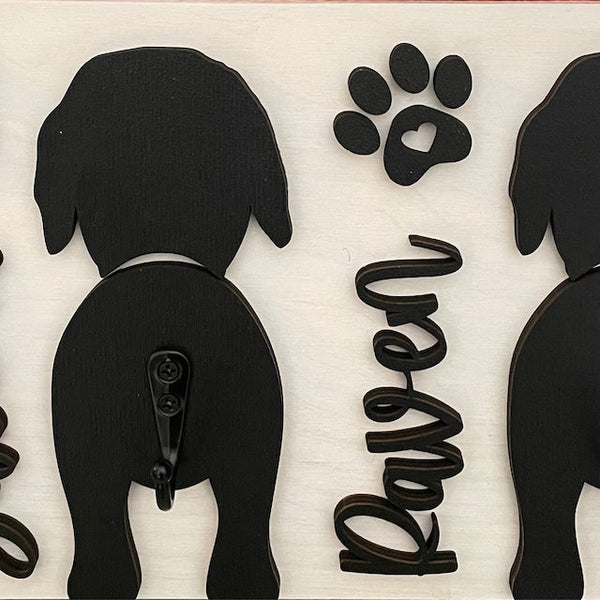 Custom Leash Holder, Personalized Leash holder, 3D Dog Butt Leash Holder, Dog Paw Print Leash Holder, Housewarming Gift