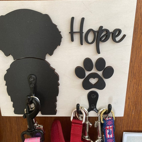 Custom Leash Holder, Personalized Leash holder, 3D Dog Butt Leash Holder, Dog Paw Print Leash Holder, Housewarming Gift