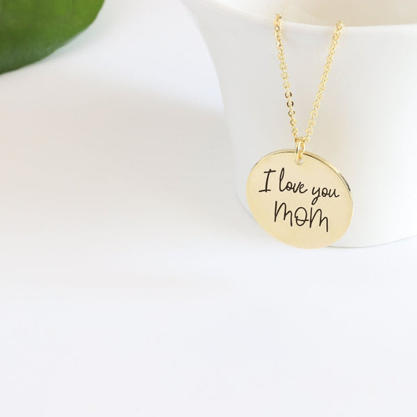 Handwriting Necklace, Custom Handwriting Jewelry, Memorial Signature Necklace, Personalized Disc Necklace