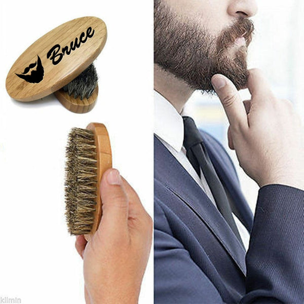 Personalized beard brush, mens gift