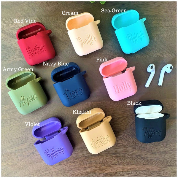 Monogram AirPod Case Keychain,  Name Airpods Pouch,