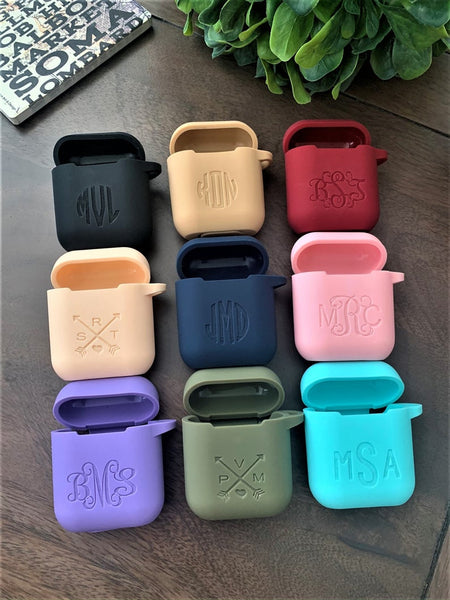 Monogram AirPod Case Keychain,  Name Airpods Pouch,