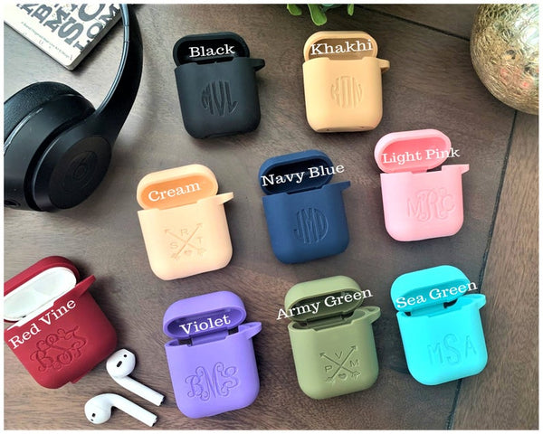 Monogram AirPod Case Keychain,  Name Airpods Pouch,